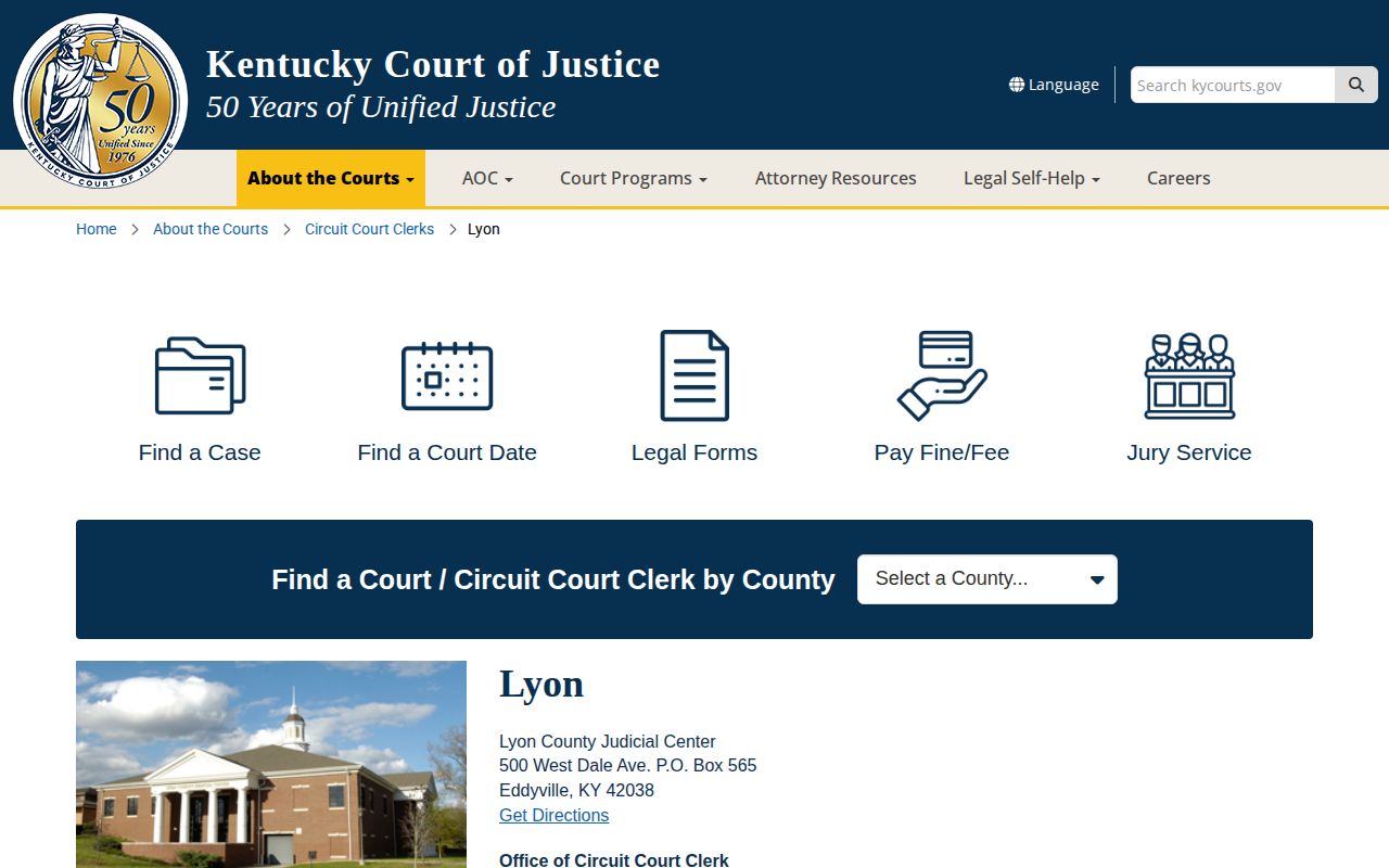 Lyon County court release record contact